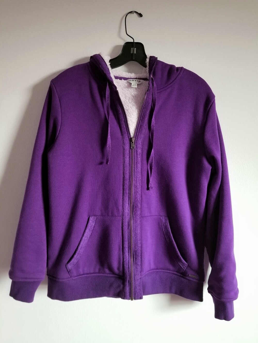 Orvis Purple Sherpa-Lined Full Zip Hoodie Jacket